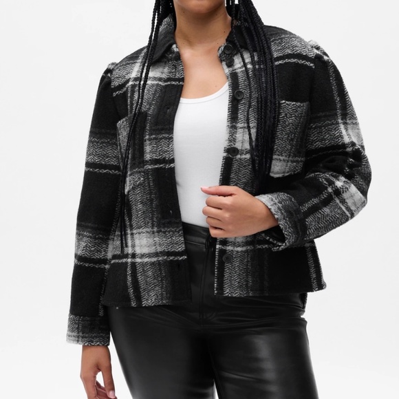 Puff Sleeve Shacket - Picture 1 of 3